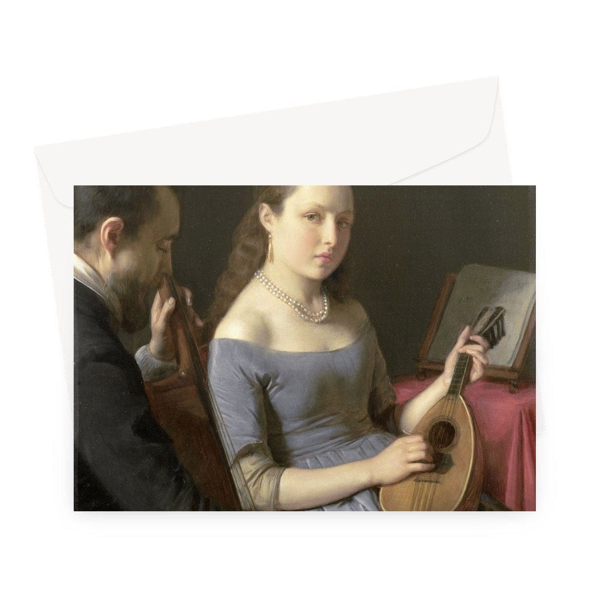 The Duet, Charles van Beveren, 1830 - 1850 Greeting Card