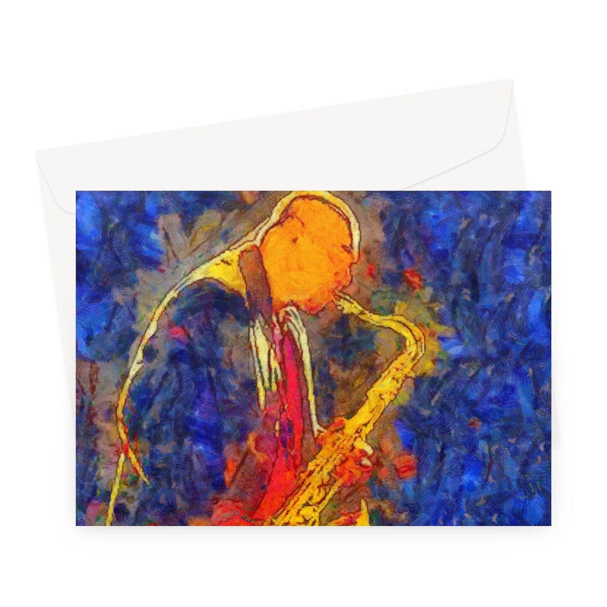 Colorful Sax Player Greeting Card