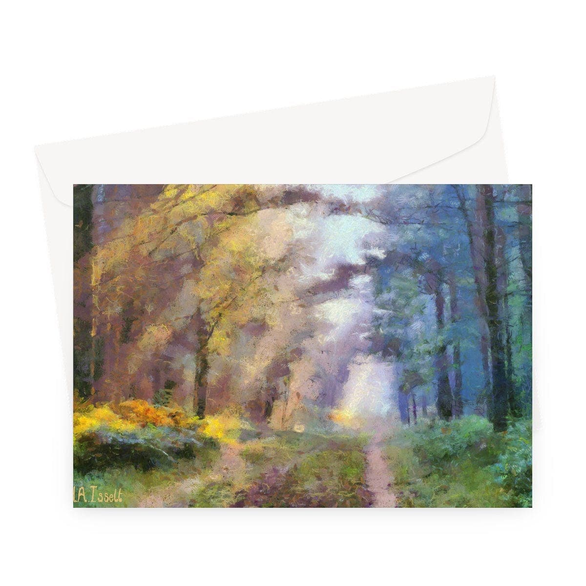 Early Morning Strole in the Woods Greeting Card