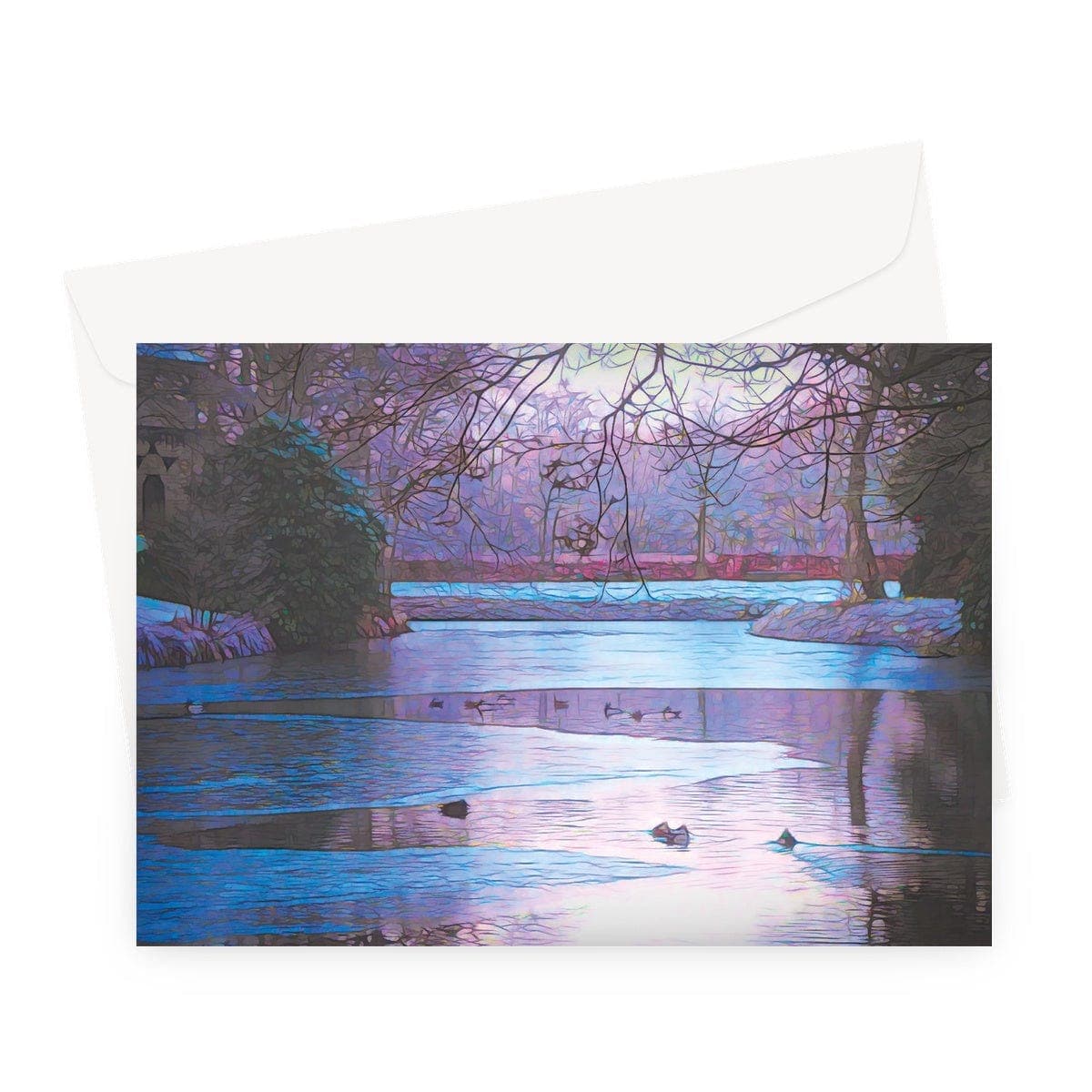 Winter pond Greeting Card