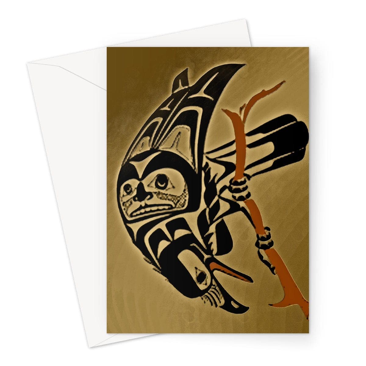 Toucan Black on Gold Greeting Card
