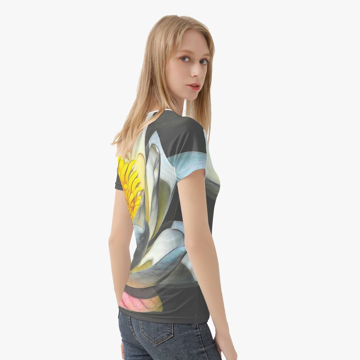 Water lilly,  Handmade Women T-shirt, designed by Sensus Studio