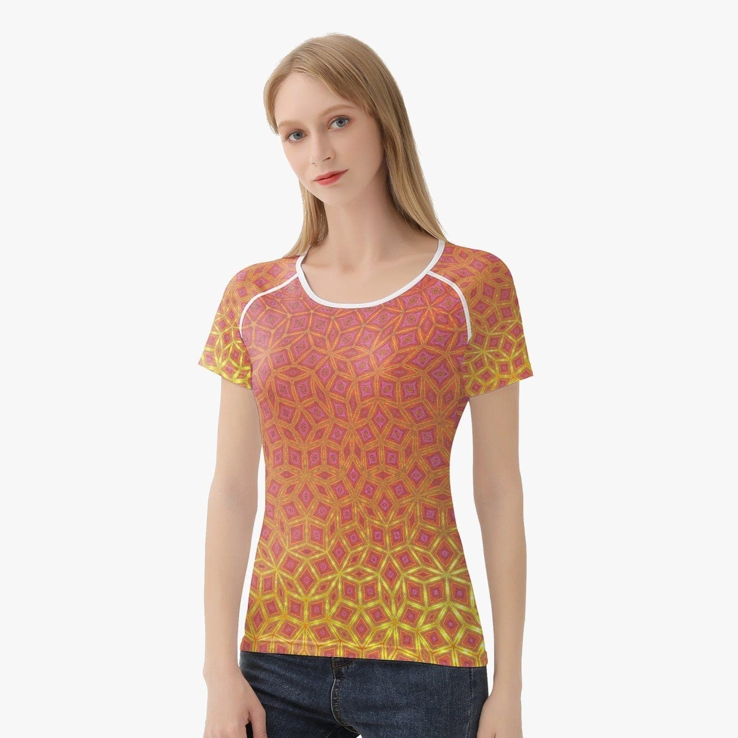 Winter dawn,  Handmade quick dry Sports/Yoga T-shirt for women, by Sensus Studio Design