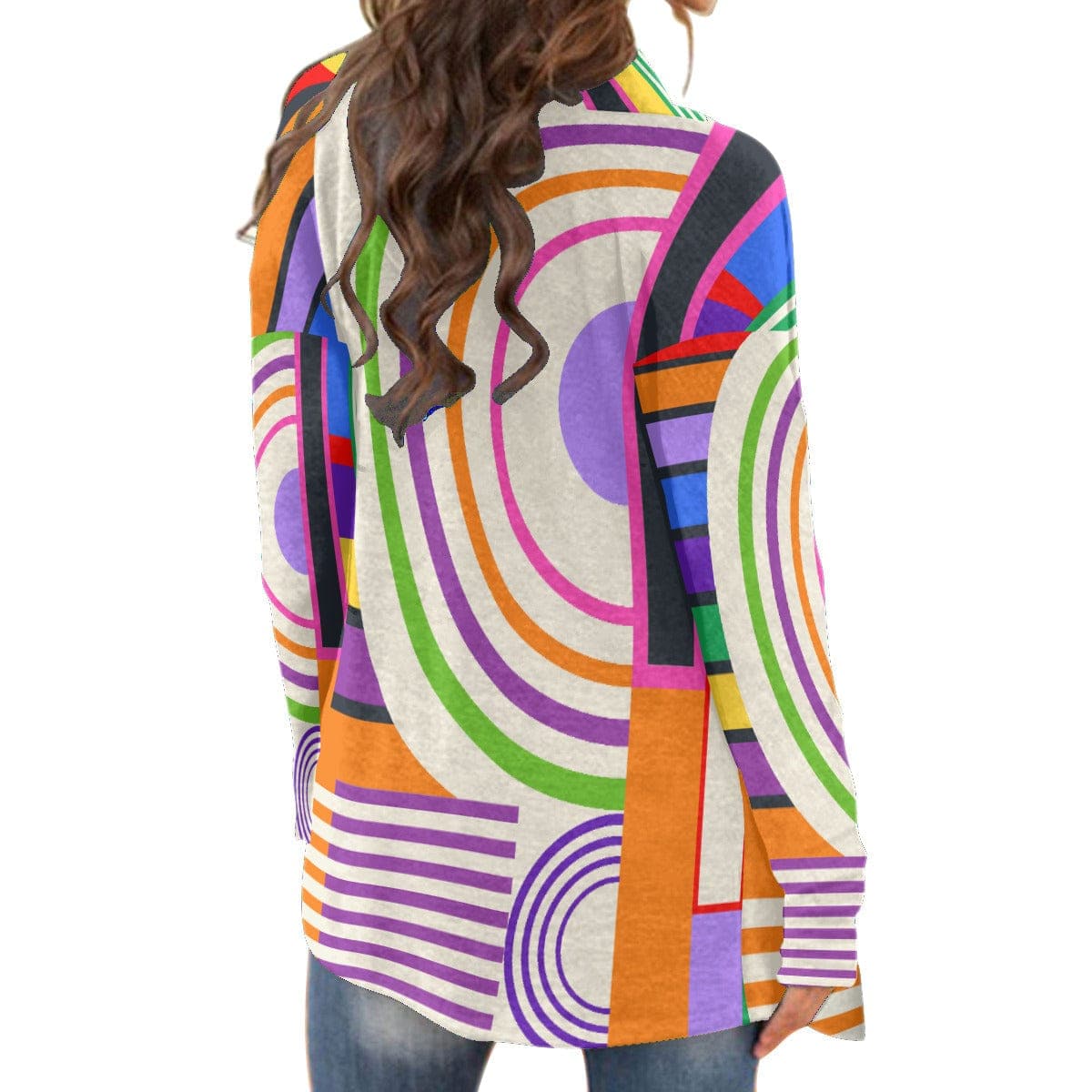 Vintage Colorfull Print Cardigan With Long Sleeve for Women by Sensus Studio
