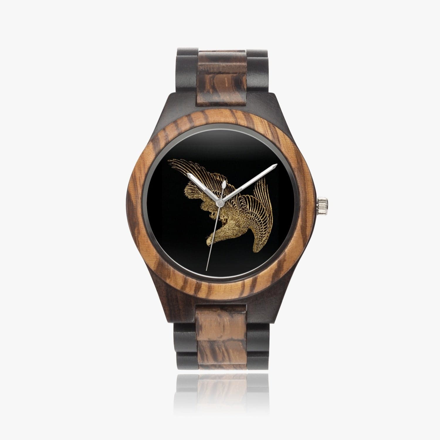 Golden eagle, Ebony Wooden Watch, by Sensus Studio Designer Watches
