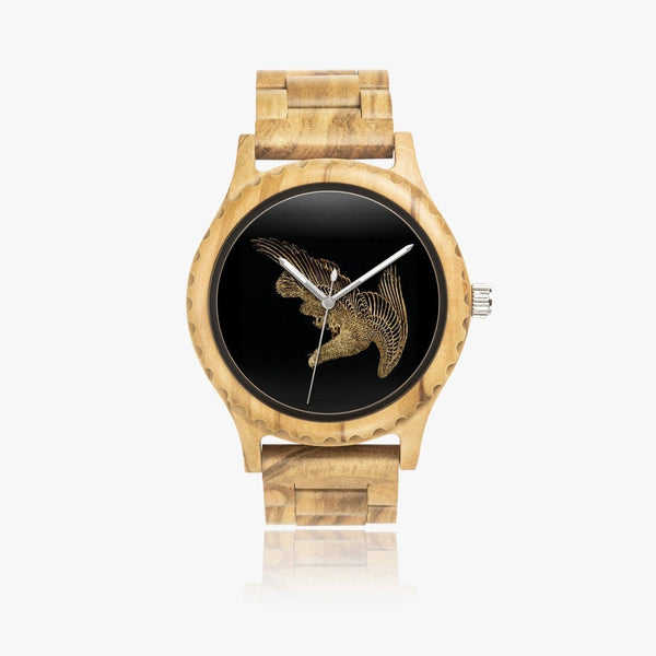 Golden eagle,  Olive Lumber Wooden Watch, by Sensus Studio