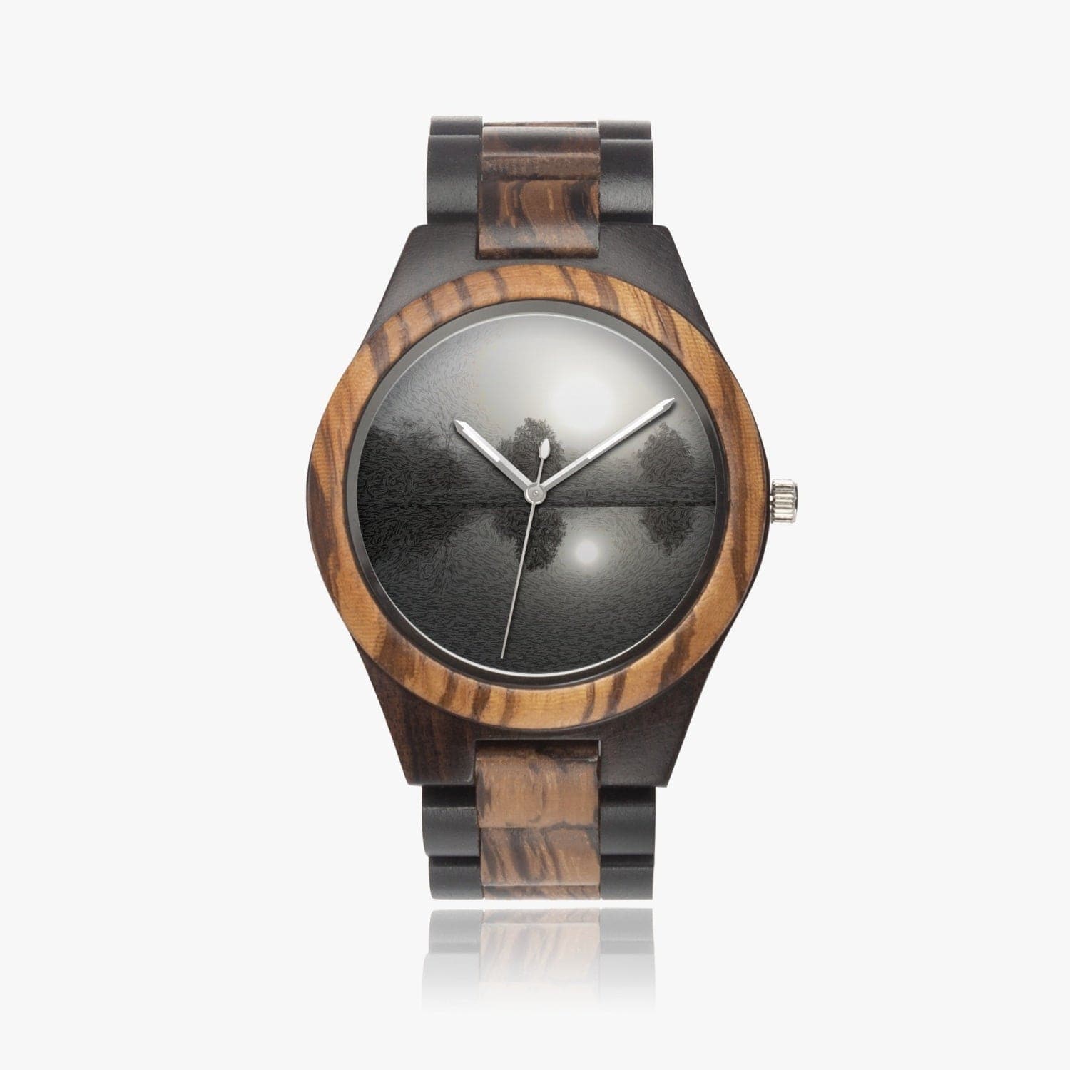 Misty morning.  Ebony Wooden Watch. Designer watch by Sensus Studio Design