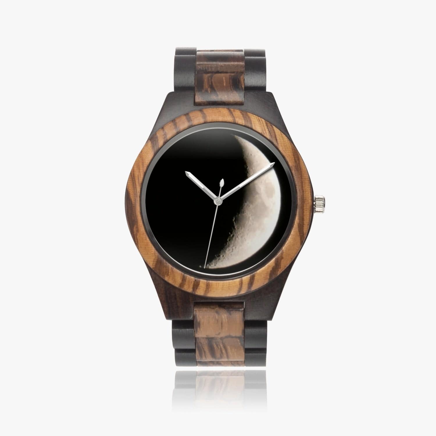 New Moon.  Ebony Wooden Watch. Designer watch by Sensus Studio Design