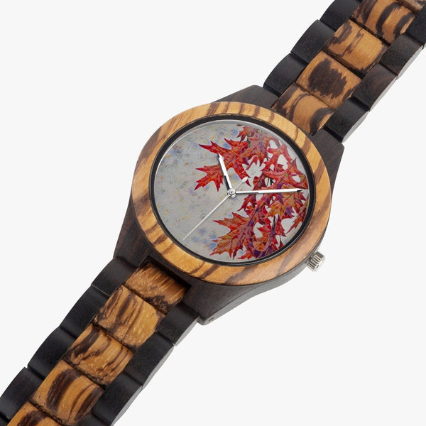 Red oak.  Ebony Wooden Watch,  Designer watch by Sensus Studio Design