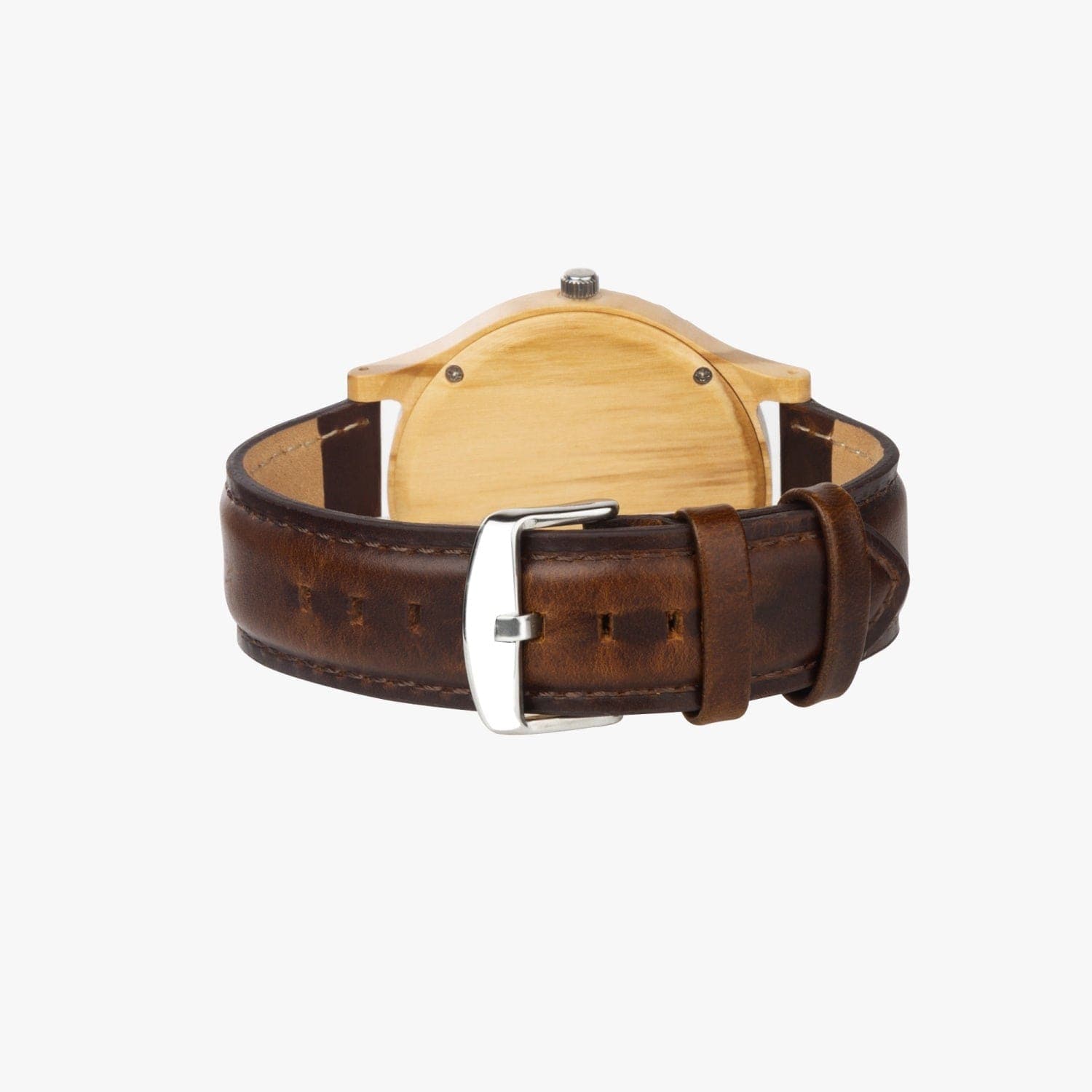 Time slips by. Italian Olive Lumber Wooden Watch - Leather Strap.  Designer watch by Sensus Studio Design